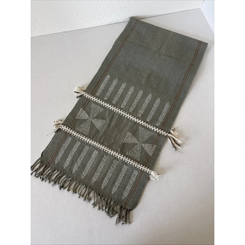Vintage Handwoven Bhujodi Indian Table Runner 90